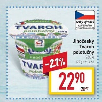 Tvaroh polotučný Jihočeský Madeta
