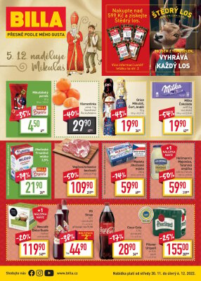 akční leták BILLA 30.11.2022-6.12.2022