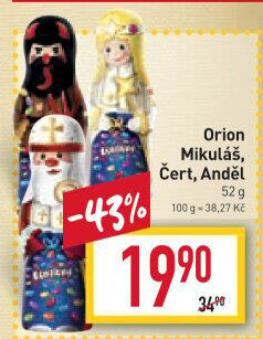 Čokoládový Mikuláš s lentilkami Orion