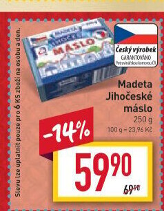 Máslo Jihočeské Madeta