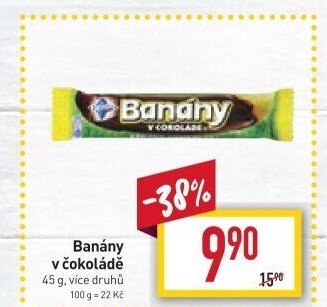 Tyčinka Banány v čokoládě Orion