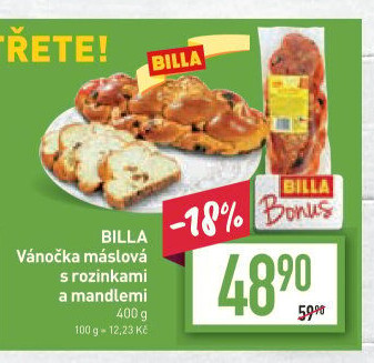 Vánočka máslová Billa