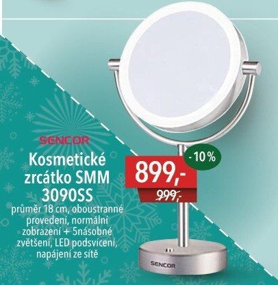 Kosmetické zrcátko s podsvícením Sencor SMM 3090SS