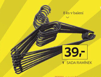 SADA ŠATNÍCH RAMÍNEK