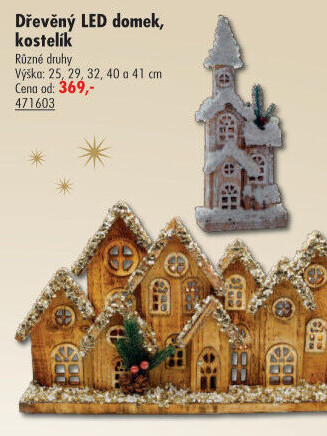 Vánoční dřevěné svítící LED dekorace
