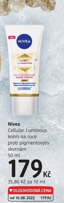 Krém na ruce proti pigmentovým skvrnám Cellular Luminous Nivea