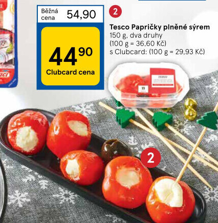 Papričky plněné sýrem Tesco
