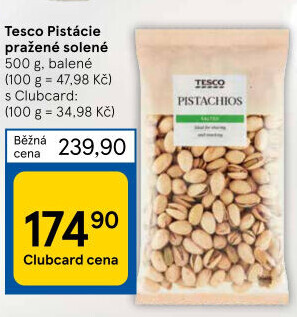 Pražené pistácie Tesco