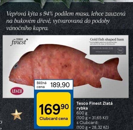 Šunka zlatá rybka Tesco Finest