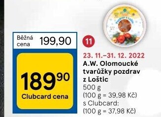 Sýr tvarůžky olomoucké Pozdrav z Loštic A.W.