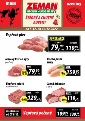 akční leták ZEMAN maso - uzeniny 5.12.2022-10.12.2022