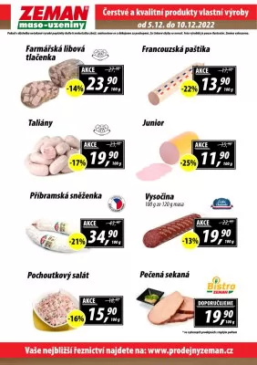 akční leták ZEMAN maso - uzeniny 5.12.2022-10.12.2022