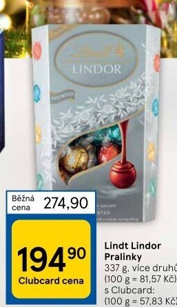 Bonboniéra Pralinky Lindor Lindt