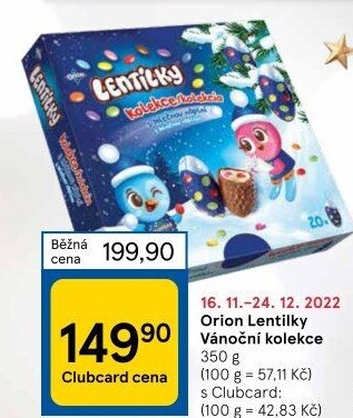Kolekce vánoční lentilky Orion