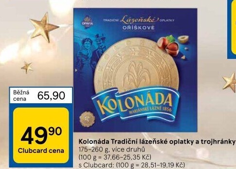 Oplatky trojhránky Kolonáda Opavia