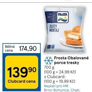 Porce tresky obalovaná mražená Frosta