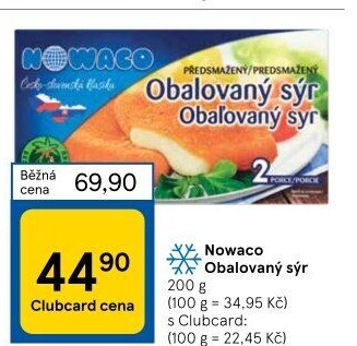 Sýr obalovaný mražený Nowaco