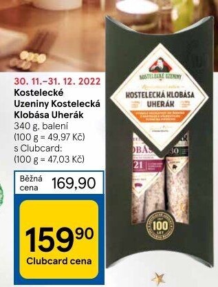 Uzeniny kostelecká klobása Uherák Kostelecké uzeniny - dárkové balení