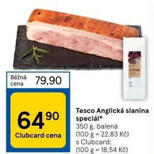 Anglická slanina speciál Tesco
