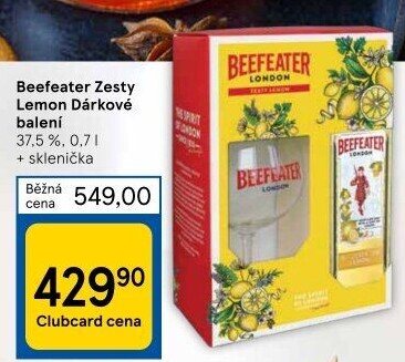 Gin Zesty Lemon Beefeater - dárkové balení