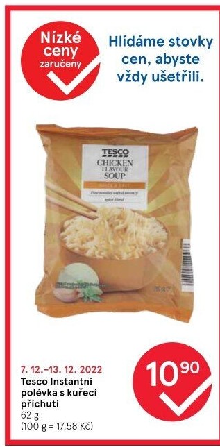 Instantní polévka nudlová Tesco