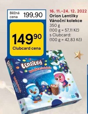 Kolekce vánoční lentilky Orion