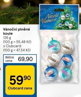 Koule plněné vánoční Sedita