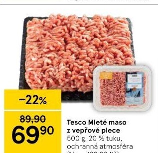 Maso mleté vepřové z plece Tesco