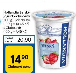Ochucený jogurt selský Hollandia