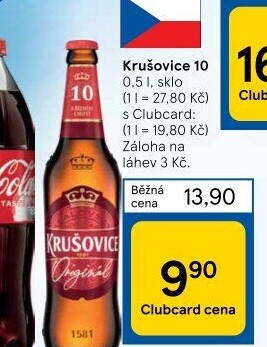 Pivo světlé výčepní Originál Královská 10° Krušovice