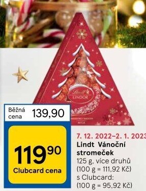 Stromeček vánoční Xmas Tree Lindor Lindt