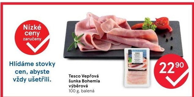 Šunka vepřová výběrová Bohemia Tesco