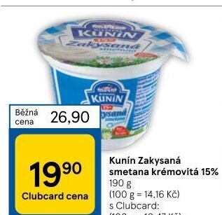 Zakysaná smetana krémovitá Kunín 15%