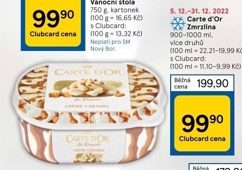 Zmrzlina ve vaničce Carte D'