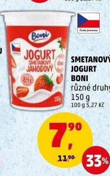Jogurt smetanový ochucený Boni