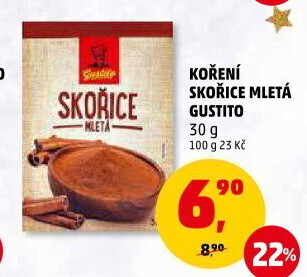 Koření Skořice mletá Gustito