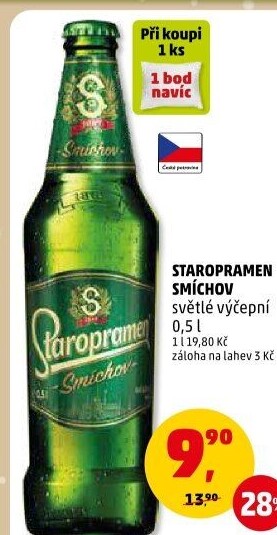 Pivo světlé výčepní 10° Smíchov Staropramen