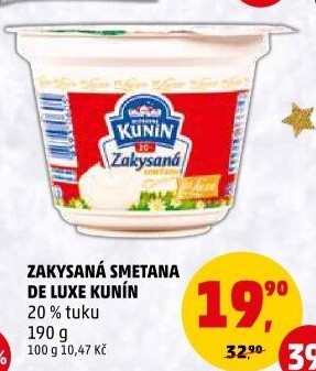 Zakysaná smetana de luxe Kunín 20%