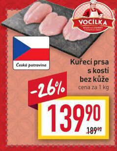 Kuřecí prsa s kostí Vocílka