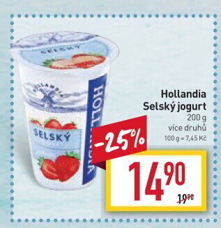 Ochucený jogurt selský Hollandia