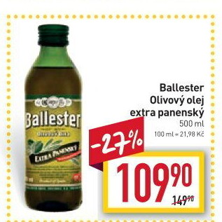 Olivový olej extra panenský Ballester