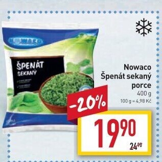 Špenát sekaný mražený Nowaco