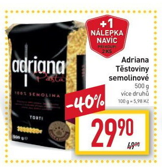 Těstoviny semolinové Adriana