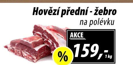 Hovězí přední s kostí - žebro
