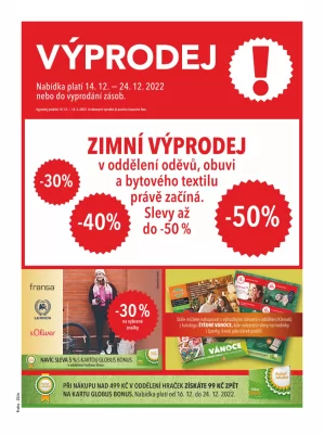 akční leták Globus 14.12.2022-24.12.2022