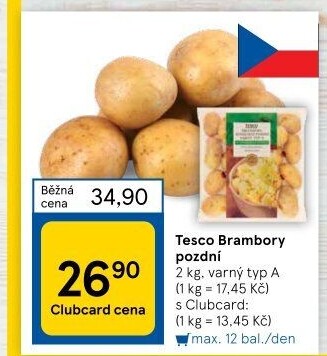 Brambory pozdní A Tesco