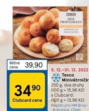 Minivětrníky mražené Tesco