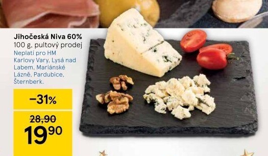 Sýr Niva zlatá Jihočeská 60% Madeta