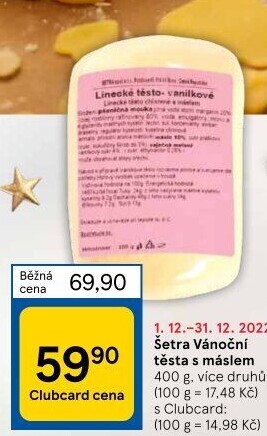 Těsta s máslem Šetra