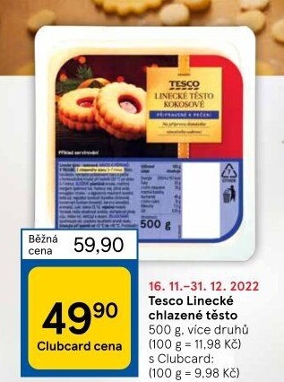 Těsto linecké Tesco